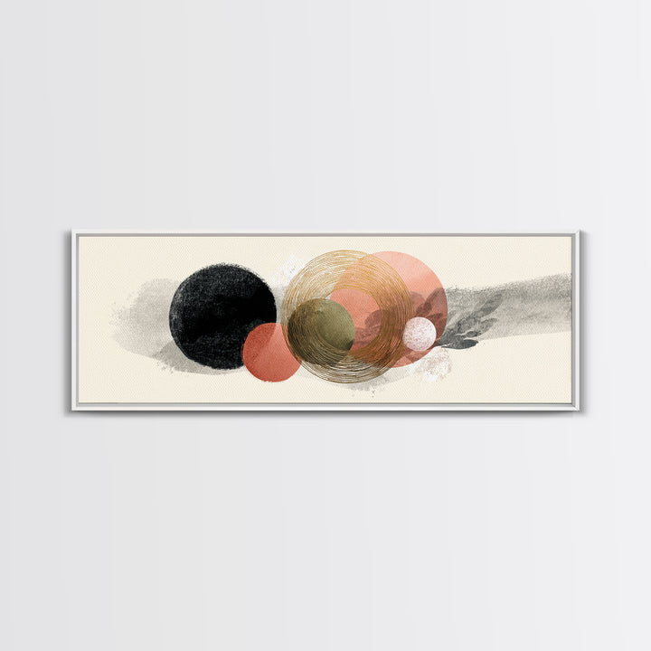 Minimal Zen Circle Brushstroke Canvas Print, Yoga Studio Art, Luxury Decor, Yoga Studio Decor, Balance, Living Room Decor, YSA-3x1-35