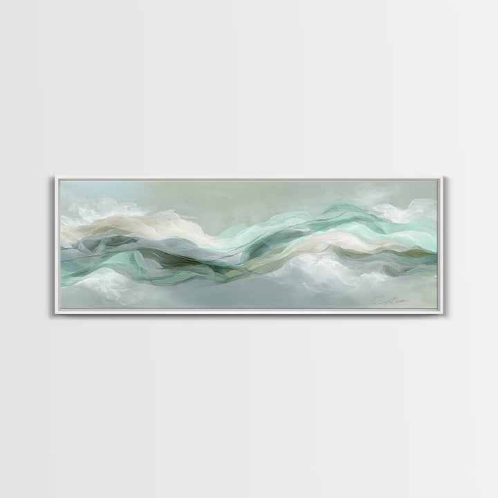 Abstract Breath Waves Canvas Print, Yoga Studio Art, Living Room Wall Art, Yoga Studio Decor, Balance, Black and White Art, YSA-3x1-71