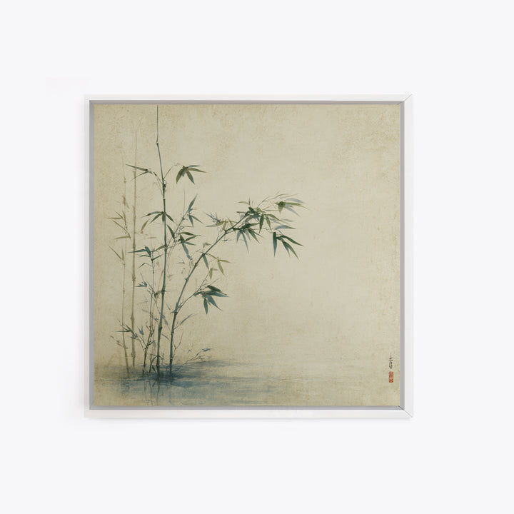 Bamboo Stalks in Sparse Ink Wash Canvas Print, Zen Art, Neutral Decor, Living Room Decor, Fine Art, Zen, Wall Decor, Art Print, ZEN-1x1-26