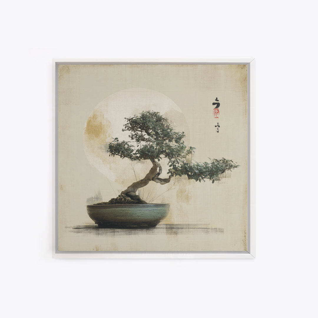 Bonsai Tree in Simple Ceramic Pot Canvas Print, Zen Art, Beach Decor, Living Room Decor, Fine Art, Zen, Modern Decor, ZEN-1x1-60