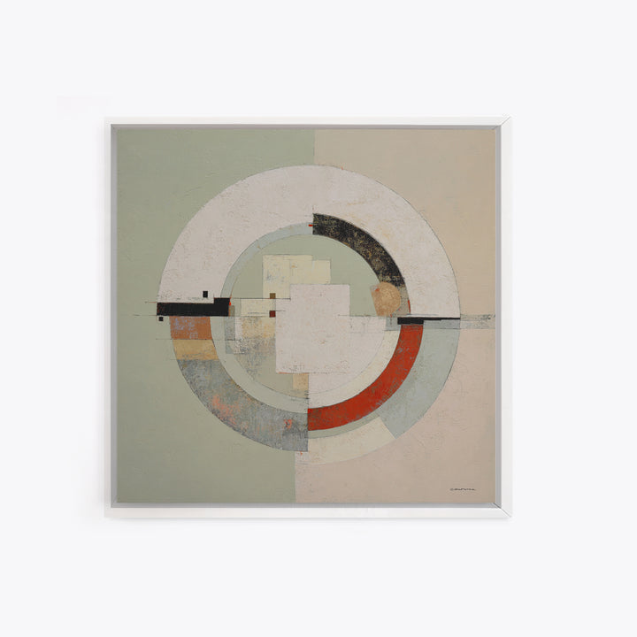 Abstract Balance of Circle Square and Line Framed Canvas Print, Zen Art, Statement Artwork, Living Room Decor, Abstract Art, ZEN-1x1-67