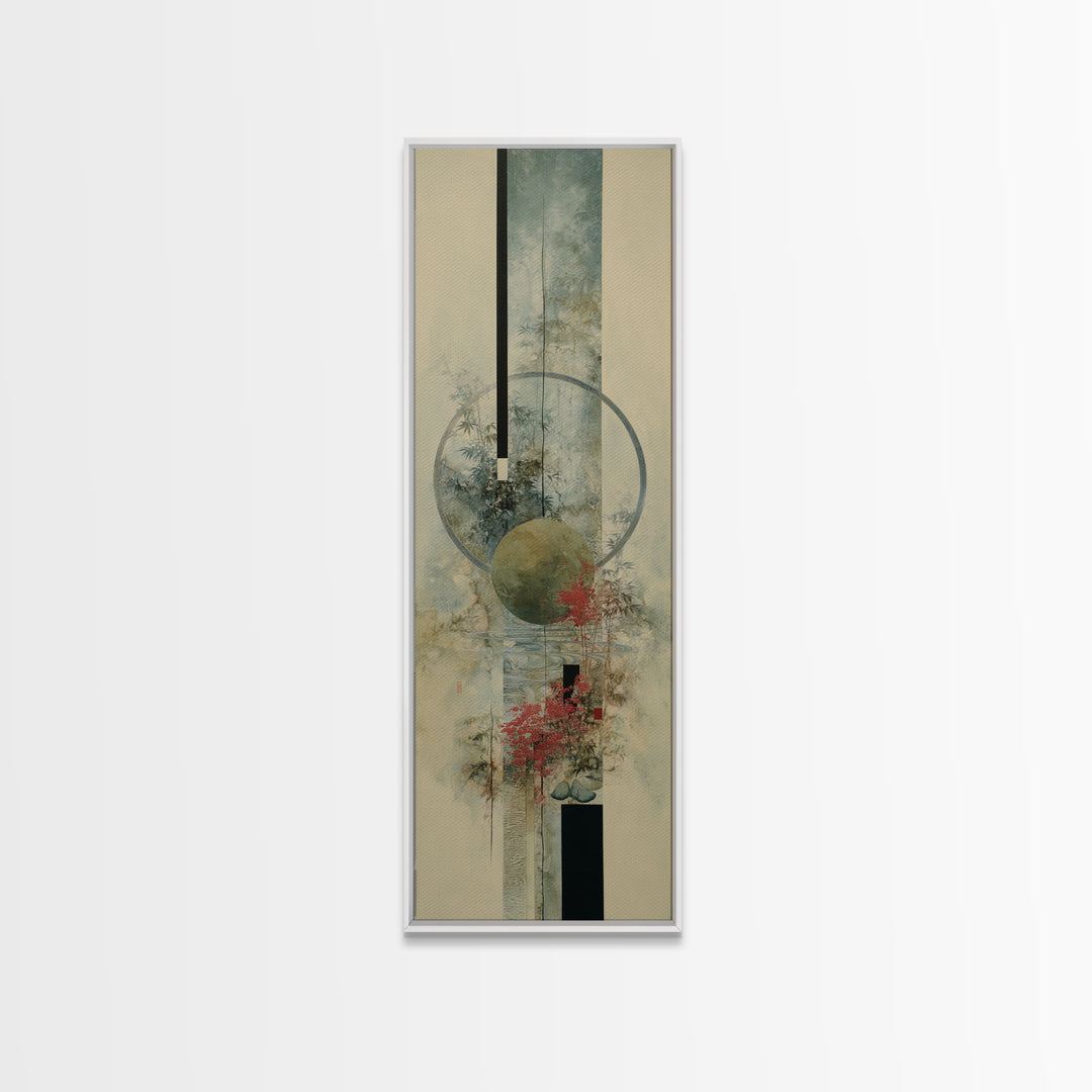 Abstract Balance of Circle Square and Line Framed Canvas Print, Zen Art, Flower Print, Living Room Decor, Abstract Art, Zen, ZEN-1x3-31