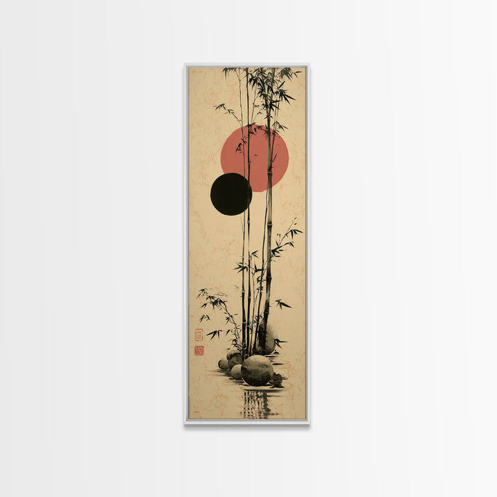 Single Black Ens Circle on Warm Paper Canvas Print, Zen Art, Original Painting, Living Room Decor, Zen, Abstract Painting, ZEN-1x3-37