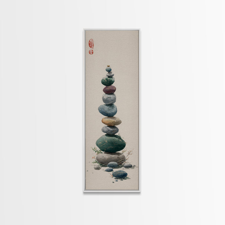 Smooth Pebbles Arranged Framed Canvas Print, Zen Art, Contemporary Art, Living Room Decor, Fine Art, Zen, Wall Art, Home Decor, ZEN-1x3-47