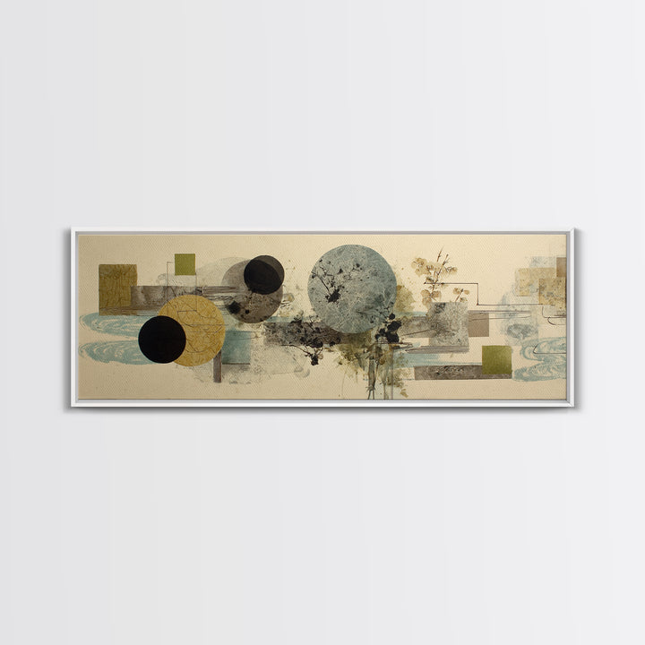 Abstract Balance of Circle Square and Line Canvas Print, Zen Art, Art, Living Room Decor, Zen, Garden Art, Japanese Wall Art, ZEN-3x1-35