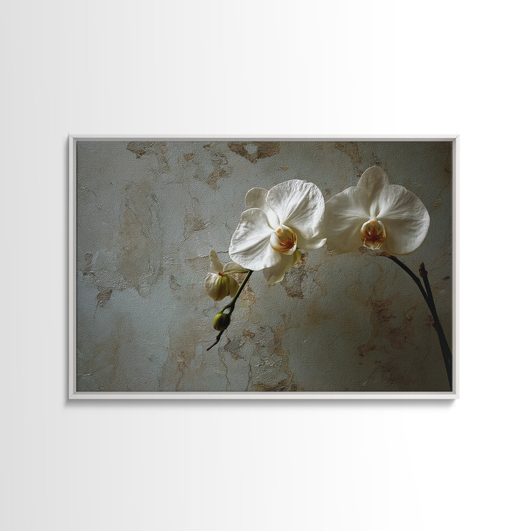 Single Orchid Stem Canvas Print, Zen Art, Original Painting, Living Room Decor, Zen, Abstract Painting, Japandi Wall Art, ZEN-3x2-51