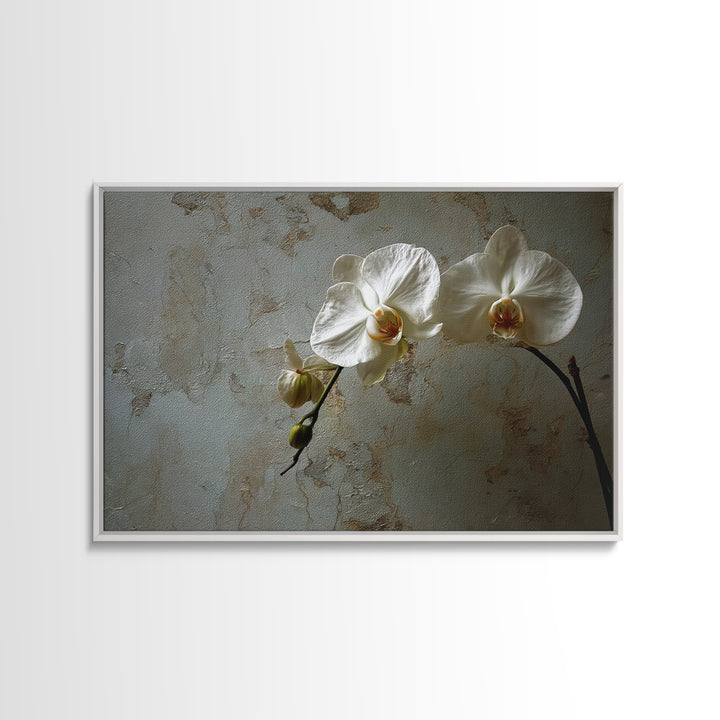 Single Orchid Stem Canvas Print, Zen Art, Original Painting, Living Room Decor, Zen, Abstract Painting, Japandi Wall Art, ZEN-3x2-51