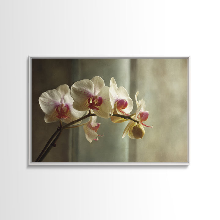 Single Orchid Stem Framed Canvas Print, Zen Art, Extra Large Wall Art, Living Room Decor, Zen, Boho Decor, Luxury Decor, ZEN-3x2-99