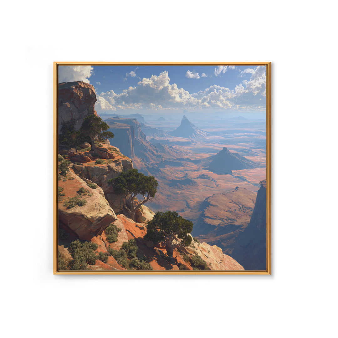 Sweeping Desert Canyon Vista Wall Art, Majestic Western Landscape Canvas Print For Living Room And Cabin Decor