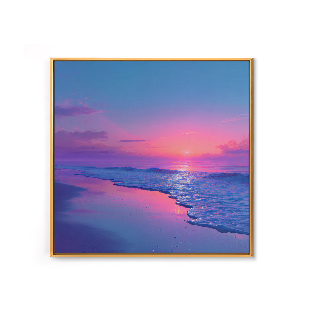 Pastel Pink And Blue Ocean Sunset Beach Landscape Wall Art Coastal Decor Calming Seascape Print For Bedroom Or Living Room
