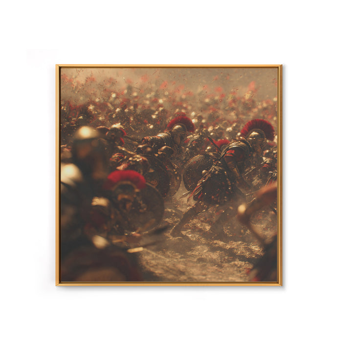 Roman Soldiers Charging Through Dusty Battle Wall Art, Historical Art Print, Masculine Man Cave Decor, Gift For Him, Classic Art