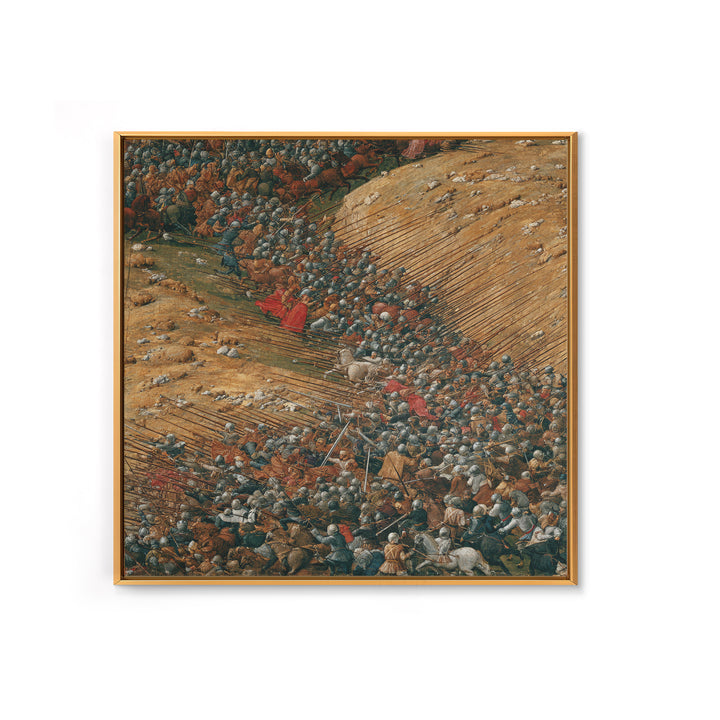 Medieval Battle With Cavalry And Spears Wall Art, Historical Warfare Painting, Large Canvas Print, Classic European Decor