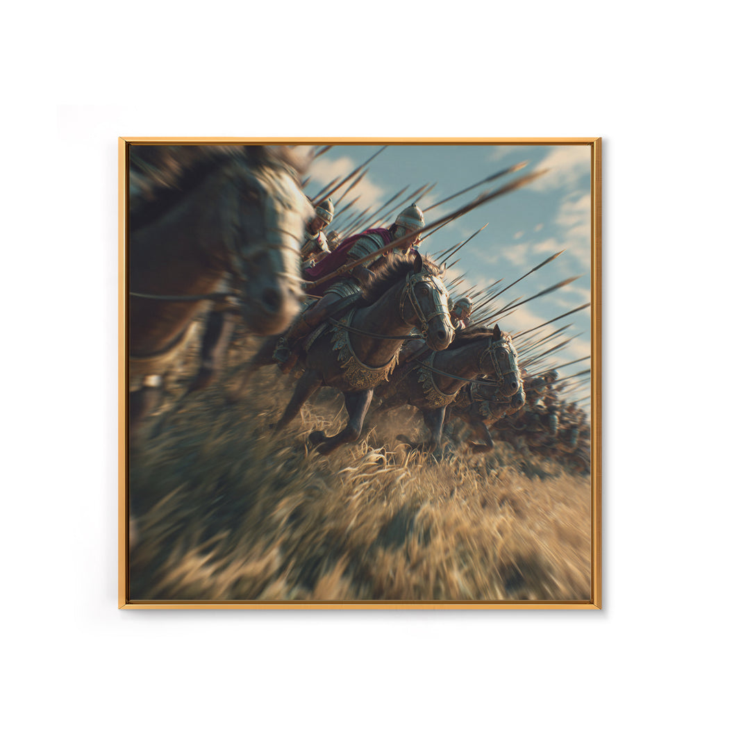 Ancient Cavalry Charge Wall Art, Horse Battle Canvas Print, Roman History Decor, Equestrian Art, Masculine Decor Gift For Him