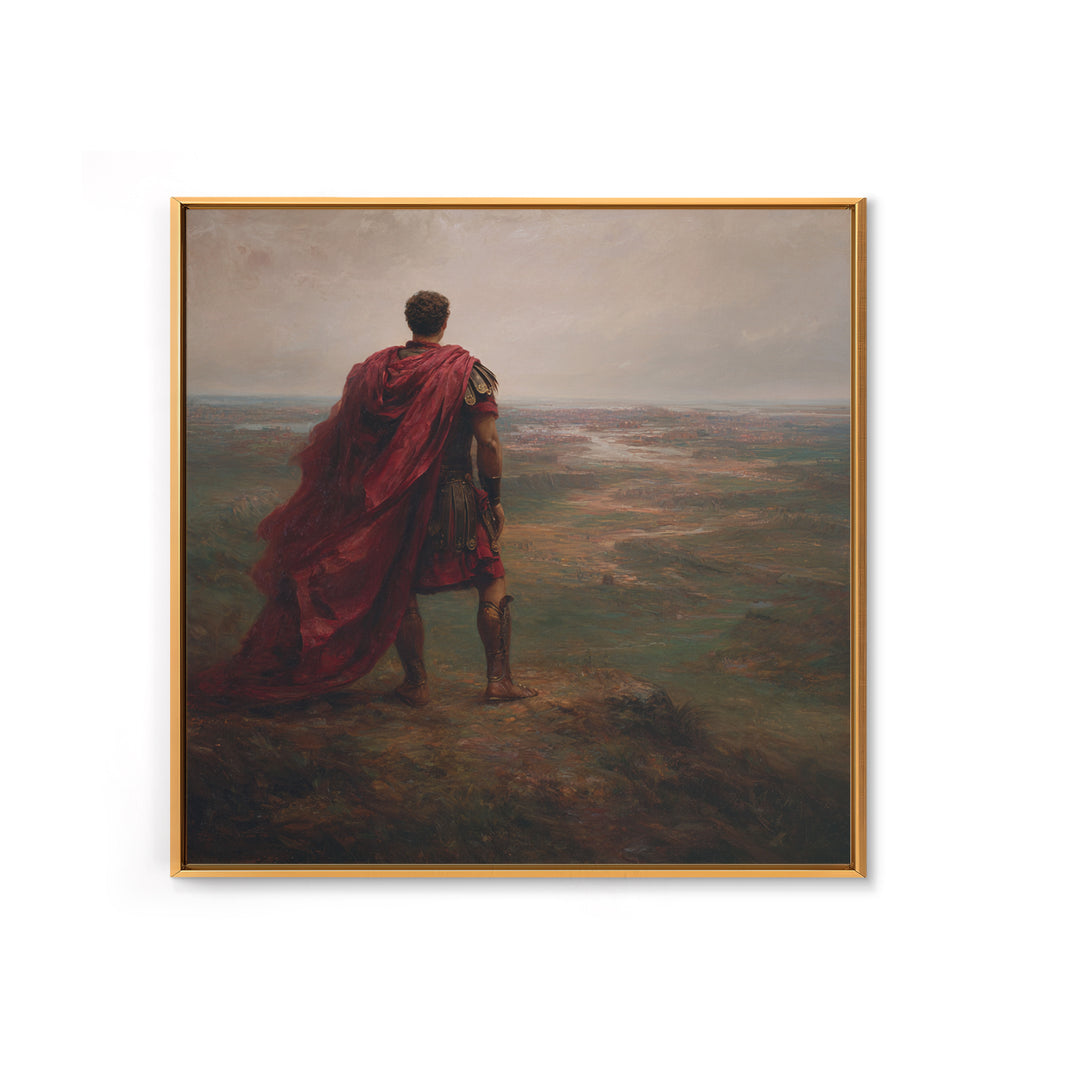Roman Commander Overlooking Ancient Valley Wall Art, Mythological Art, Historical Art Print, Luxury Living Room Decor, Gift