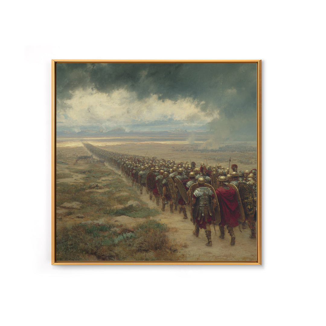 Roman Legion Marching Across Desert Wall Art, Ancient Military Painting Print, Historical Landscape Art, Living Room Office Decor
