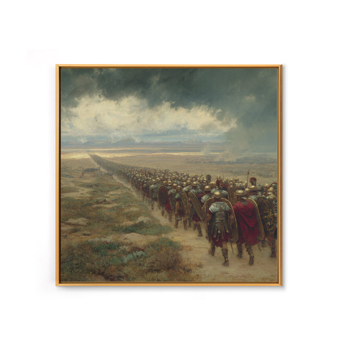 Roman Legion Marching Across Desert Wall Art, Ancient Military Painting Print, Historical Landscape Art, Living Room Office Decor
