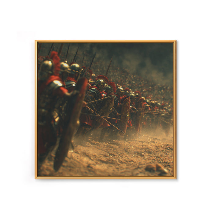 Roman Legion Soldiers In Battle Formation Wall Art, Ancient Warrior Print, Historical Canvas Art, Masculine Office Decor