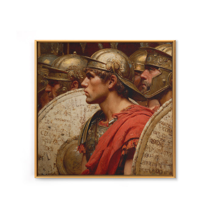 Roman Legion Soldiers With Shields Framed Canvas Print, Classical Warrior Portrait, Ancient Rome Wall Art, History Gift For Him
