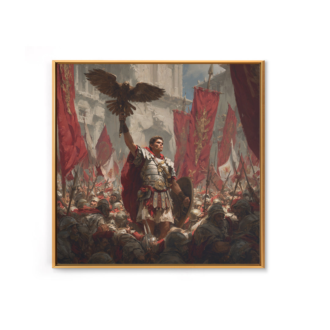 Roman Eagle Standard Bearer Wall Art, Classical Battle Canvas Print, Ancient Rome Decor, Historical Art, Gift For Him, Fine Art