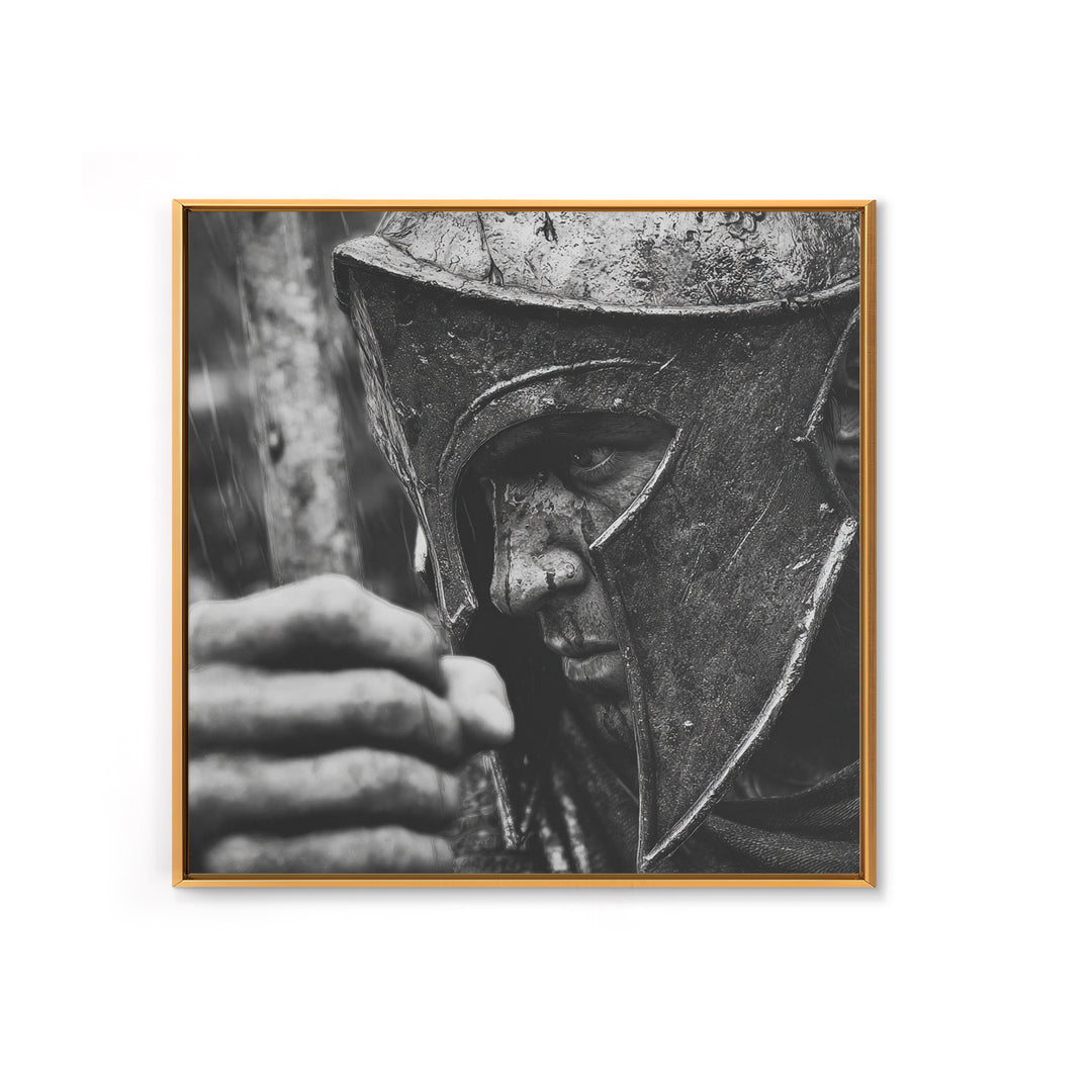 Black And White Spartan Helmet Wall Art, Moody Warrior Canvas Print, Ancient Greek Decor, Masculine Office Art, Gift For Him