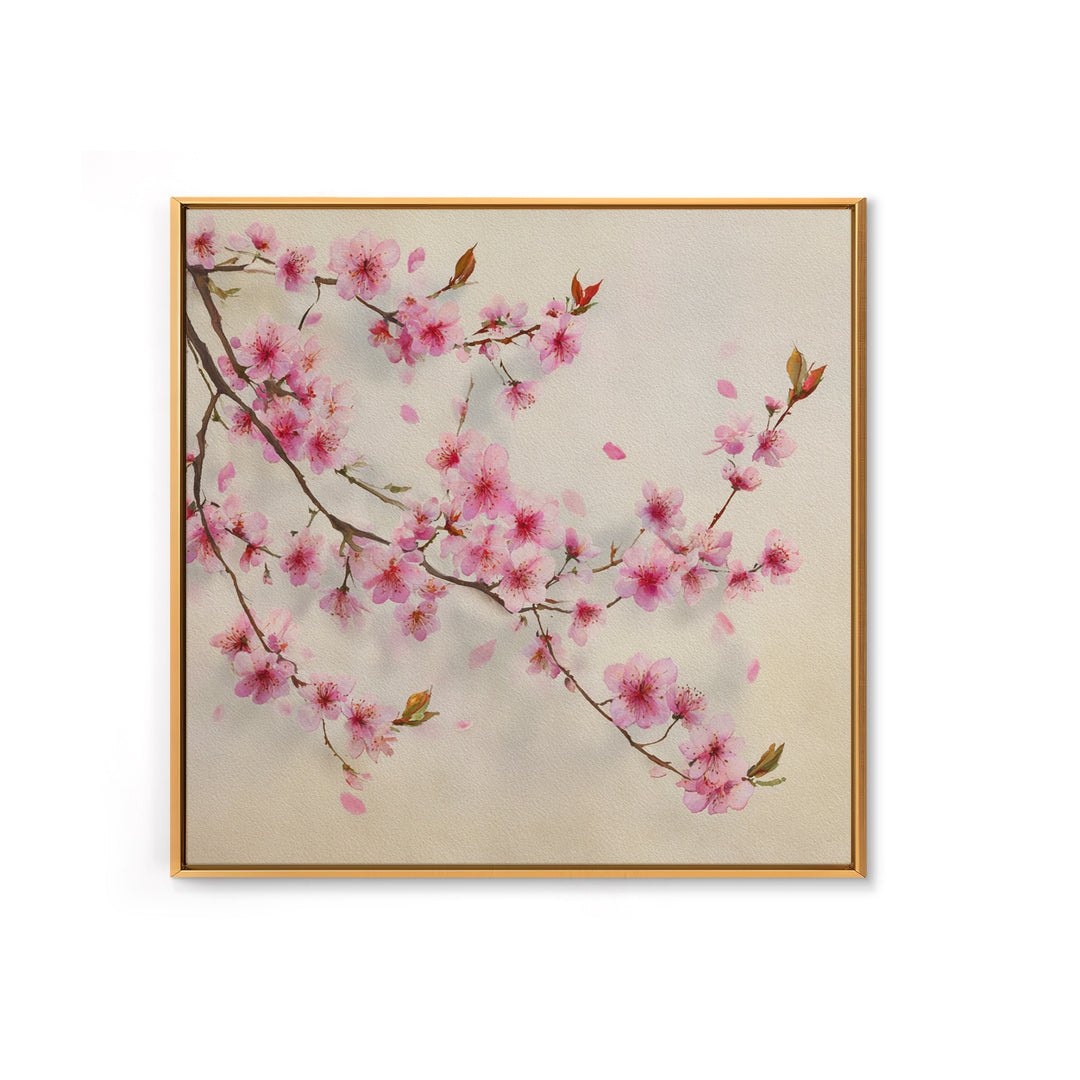 Pink Cherry Blossom Branch Wall Art, Japanese Botanical Print, Spring Floral Wall Decor, Minimalist Bedroom Decor Gift For Her