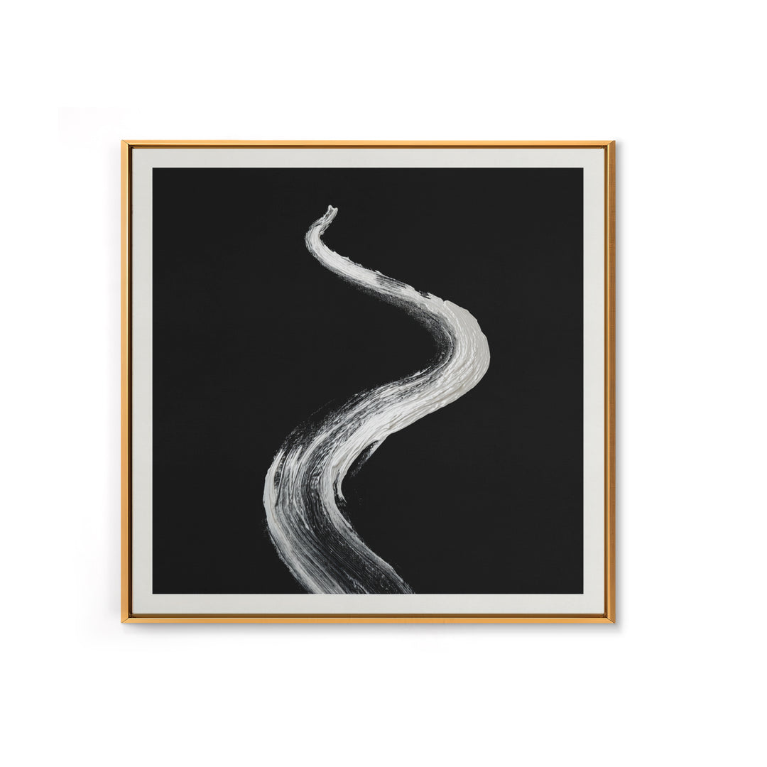 Minimalist Black And White Abstract Line Wall Art, Modern Monochrome Painting Print, Contemporary Home Decor Office Art
