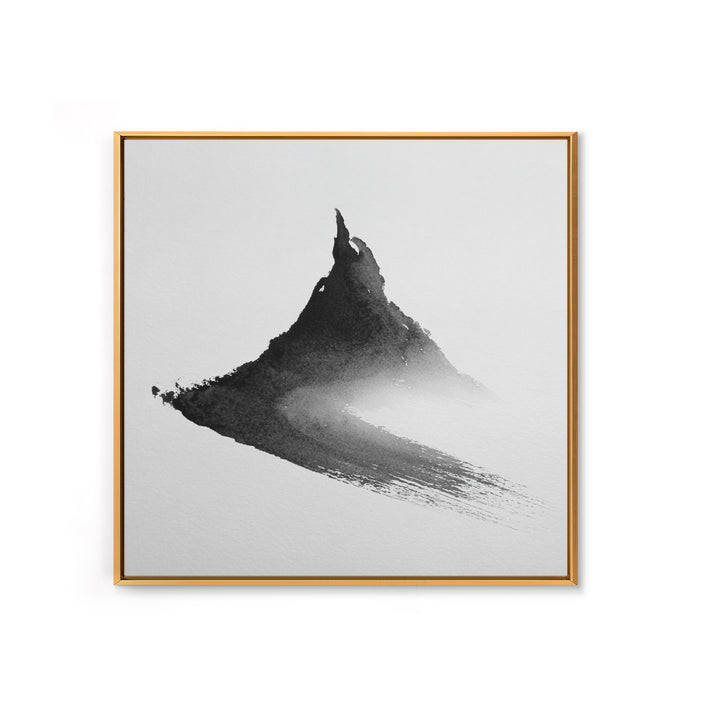 Minimalist Ink Mountain Brushstroke Wall Art, Black And White Abstract Canvas Print For Japandi Modern Home Decor