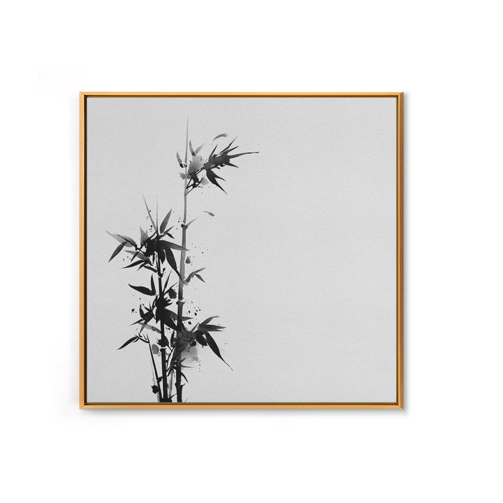 Minimalist Ink Bamboo Wall Art, Black And White Japanese Painting Canvas Print, Modern Zen Home Decor