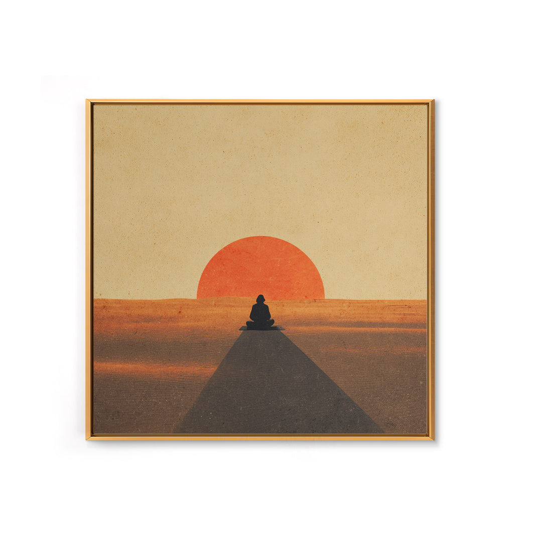 Minimalist Desert Sunset Figure Wall Art Modern Boho Print Neutral Earth Tone Decor Bedroom Wall Art