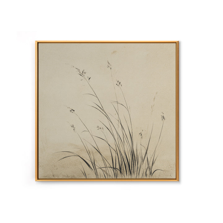 Delicate Black And White Minimalist Floral Wall Art With Grass Stalks Canvas Print Perfect For Modern Home Decor And Living Room Wall