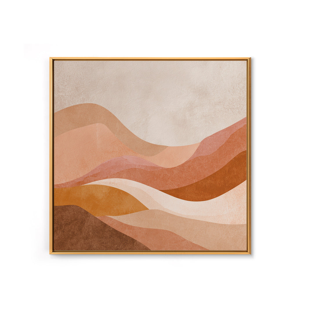 Terracotta Abstract Desert Waves Canvas Print, Earth Tone Wall Art For Modern Living Room Decor And Neutral Home Decor Gift