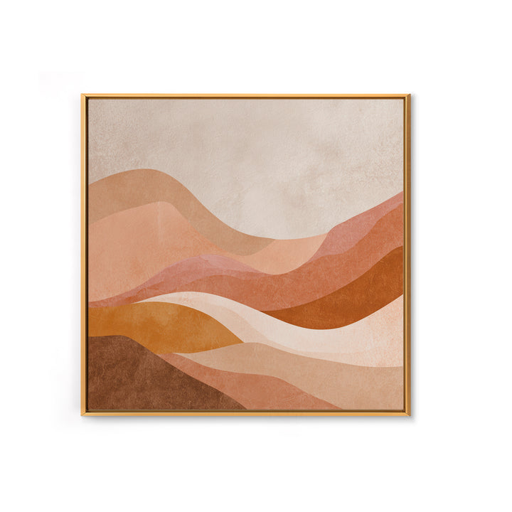 Terracotta Abstract Desert Waves Canvas Print, Earth Tone Wall Art For Modern Living Room Decor And Neutral Home Decor Gift