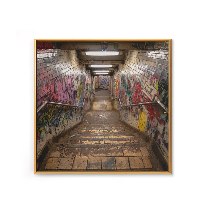 Graffiti Subway Stairwell Wall Art, Urban Photography Print, Industrial Wall Decor, Street Art, Office Decor Gift, Contemporary Art