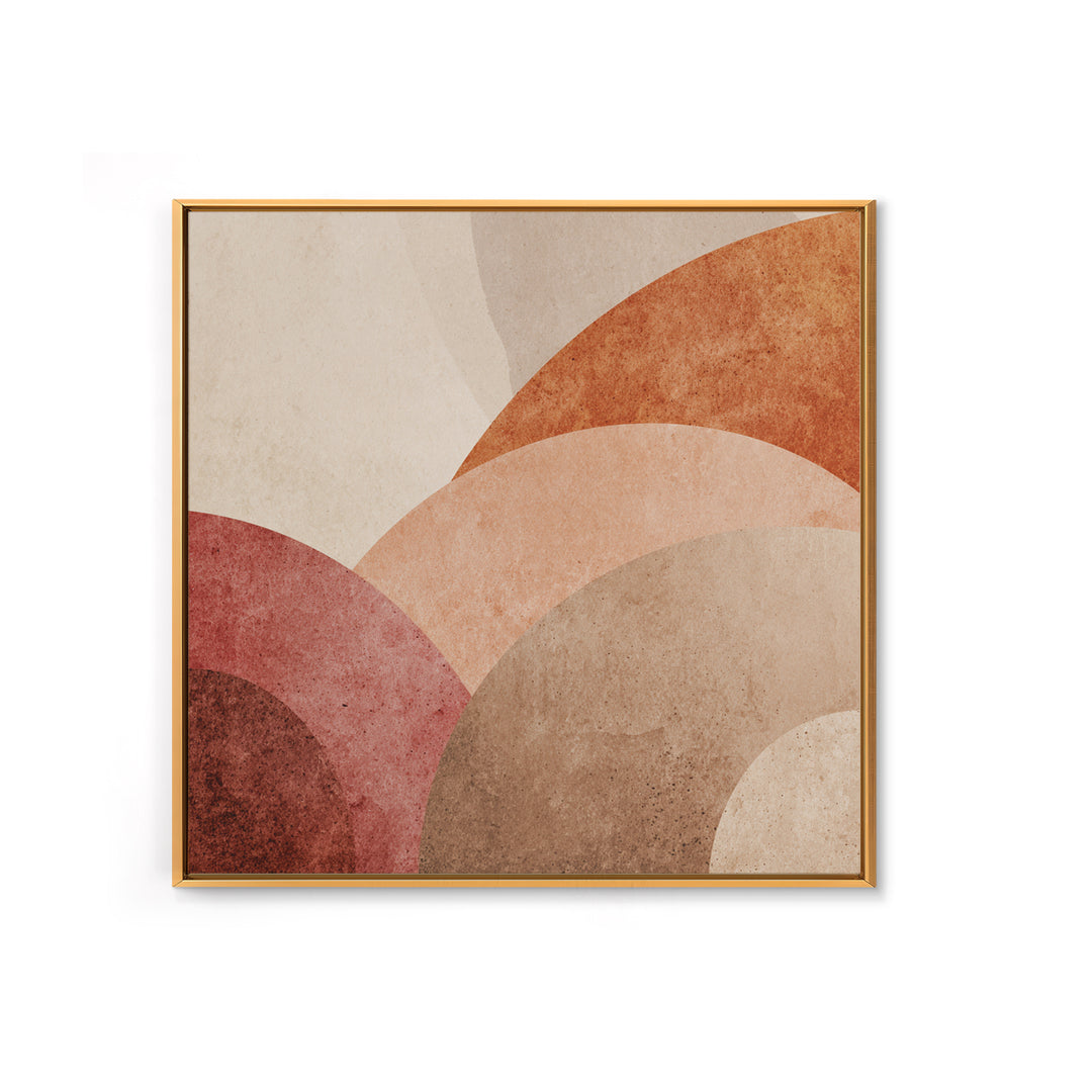 Layered Terracotta Arches Abstract Wall Art, Neutral Canvas Print For Boho Decor, Modern Living Room Decor, And Office Decor