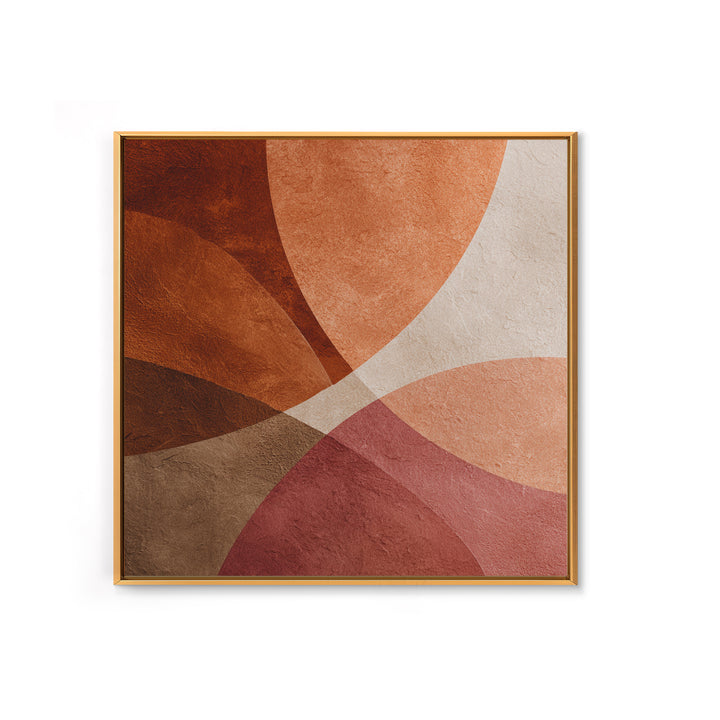 Rust Red Overlapping Shapes Canvas Print, Abstract Wall Art For Mid Century Modern Decor, Earth Tone Home Decor, And Office Decor