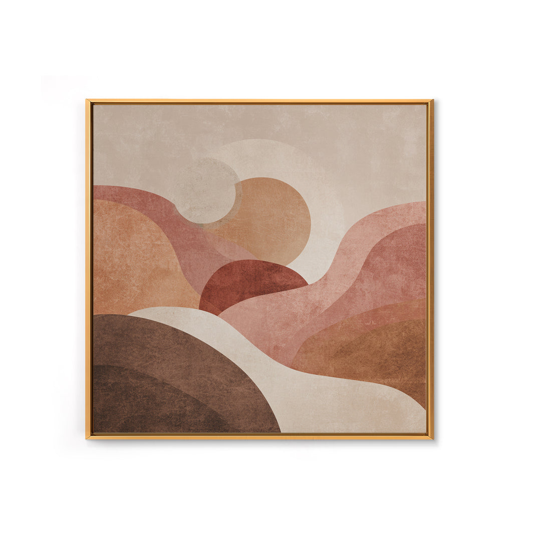 Blush Terracotta Abstract Landscape Wall Art, Minimalist Canvas Print For Neutral Living Room Decor And Modern Bedroom Decor