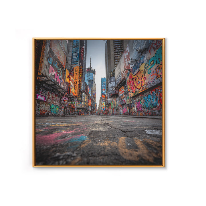 Graffiti Covered City Street Wall Art, Urban Canvas Print, New York Style Street Art, Industrial Loft Decor, Modern Poster