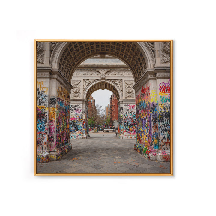 Graffiti Covered Washington Square Arch Wall Art, New York City Urban Photography Print For Modern Apartment Wall Decor Gift