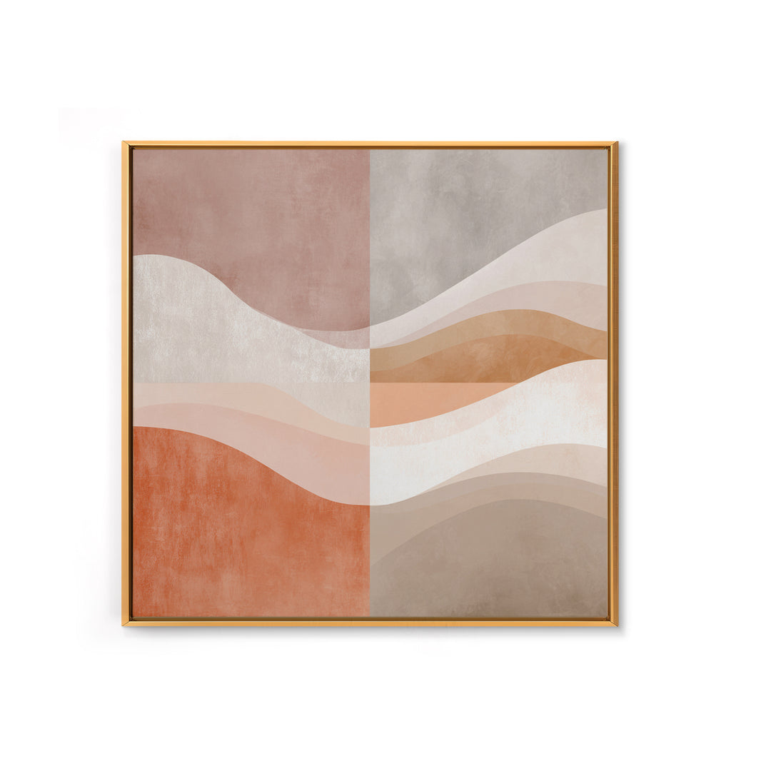 Terracotta Abstract Waves Wall Art, Neutral Beige Canvas Print, Modern Boho Decor, Earth Tone Living Room Wall Art Print