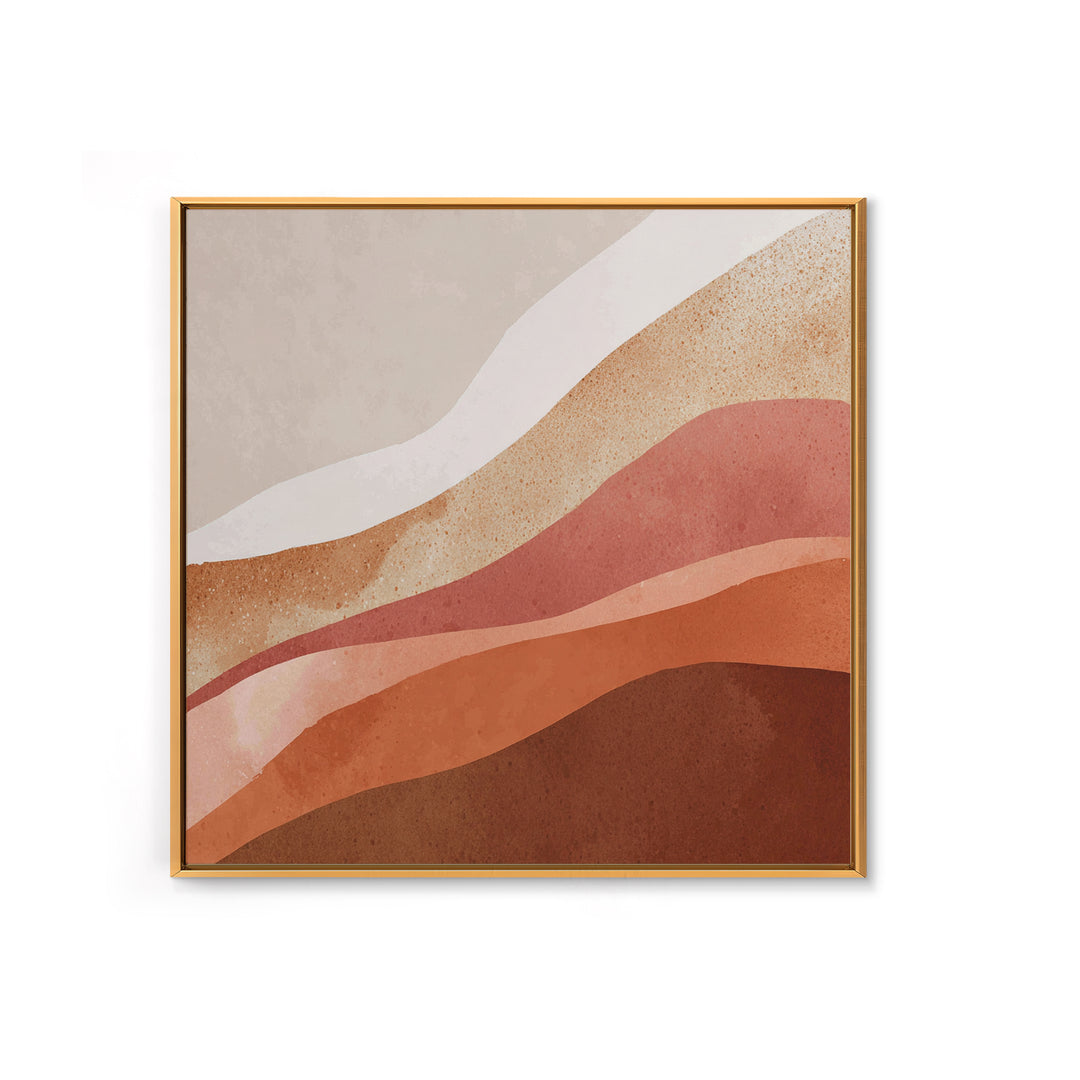 Terracotta Abstract Desert Layers Wall Art, Earth Tone Modern Decor, Neutral Canvas Print For Living Room And Bedroom Home Decor
