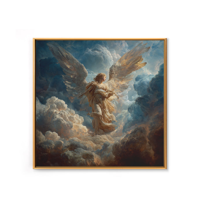 Heavenly Angel In Storm Clouds Wall Art, Dramatic Celestial Fine Art Print, Christian Decor, Spiritual Gift For Her, Large Canvas Print