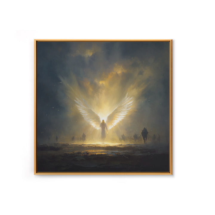 Radiant Angel With Golden Wings Canvas Print, Spiritual Wall Art, Fantasy Artwork, Christian Gift, Dramatic Home Decor, Fine Art Print