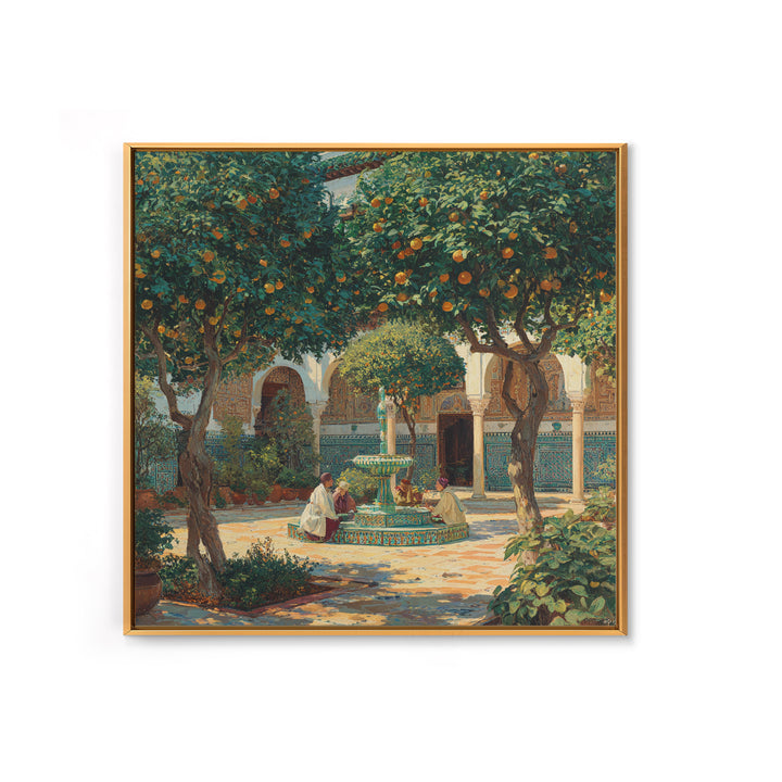Moroccan Orange Tree Courtyard Wall Art, Islamic Architecture Fine Art Print, Mediterranean Home Decor, Travel Inspired Gift