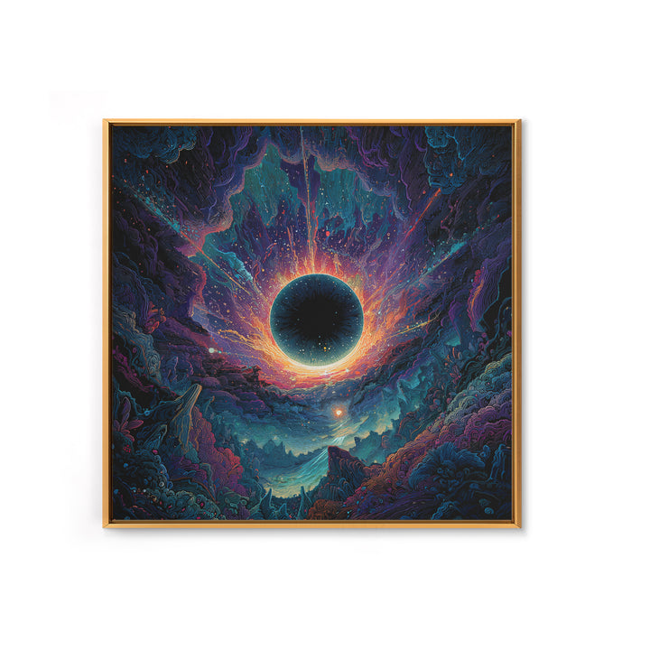 Cosmic Black Hole Abstract Space Landscape Wall Art Surreal Galaxy Painting Trippy Psychedelic Decor Modern Canvas Print