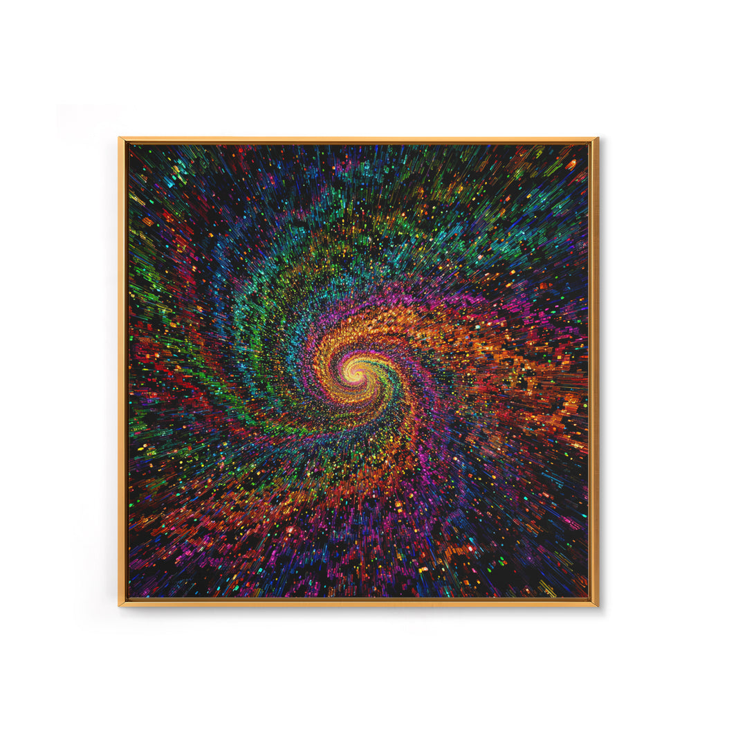 Rainbow Galaxy Spiral Wall Art, Colorful Cosmic Abstract Painting, Psychedelic Universe Decor, Modern Statement Canvas Print