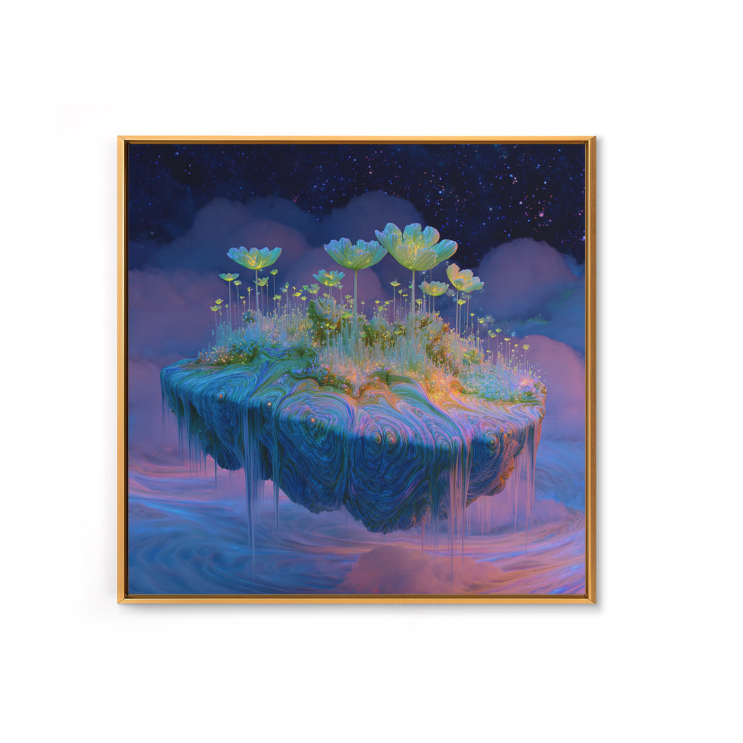 Floating Fantasy Island Wall Art, Surreal Dreamy Landscape Canvas Print, Whimsical Celestial Decor, Colorful Fantasy Art
