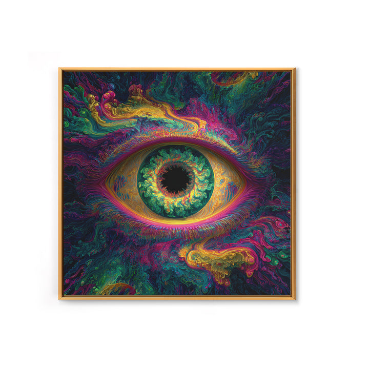 Psychedelic Cosmic Eye Abstract Wall Art, Trippy Colorful Visionary Canvas Print, Mystical Boho Room Decor
