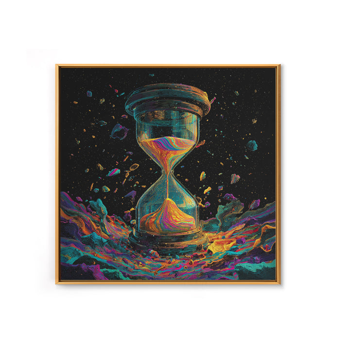 Cosmic Hourglass Surreal Space Art Wall Art Print, Colorful Abstract Painting, Modern Home Decor Canvas Print