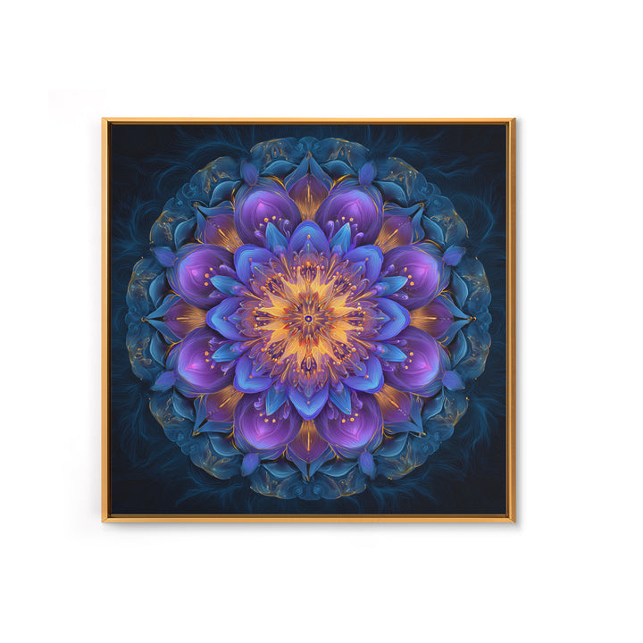 Vibrant Mandala Flower Wall Art, Colorful Boho Sacred Geometry Canvas Print, Meditation Room Decor And Modern Spiritual Art