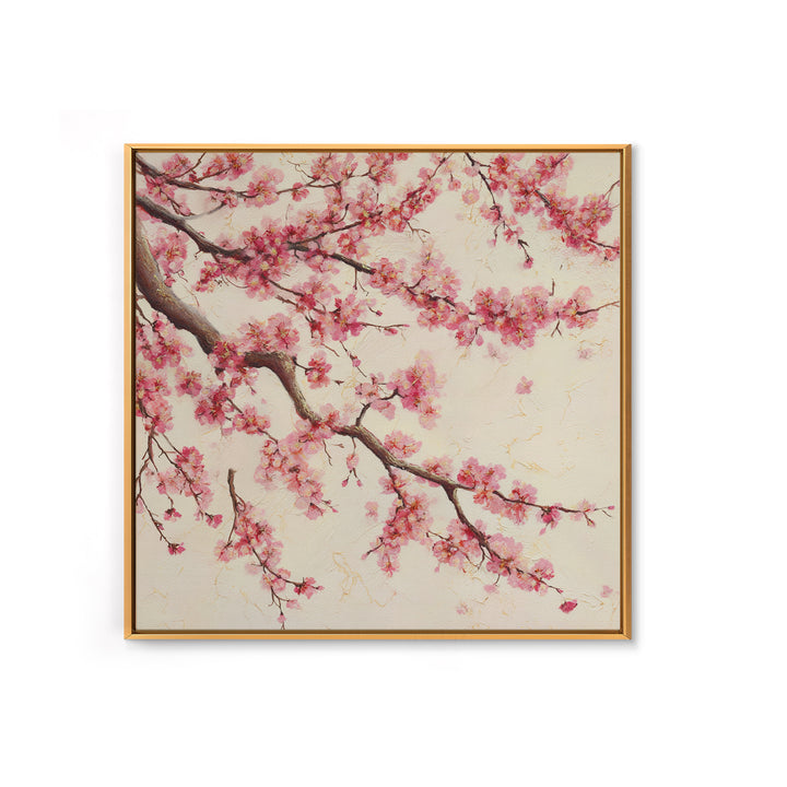 Pink Cherry Blossom Wall Art, Japanese Floral Branch Print, Botanical Spring Decor, Feminine Bedroom Canvas Gift For Her